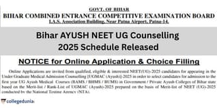 Bihar AYUSH NEET UG 2025 Counselling Begins for BAMS/BHMS/BUMS Admissions; Register by September 29